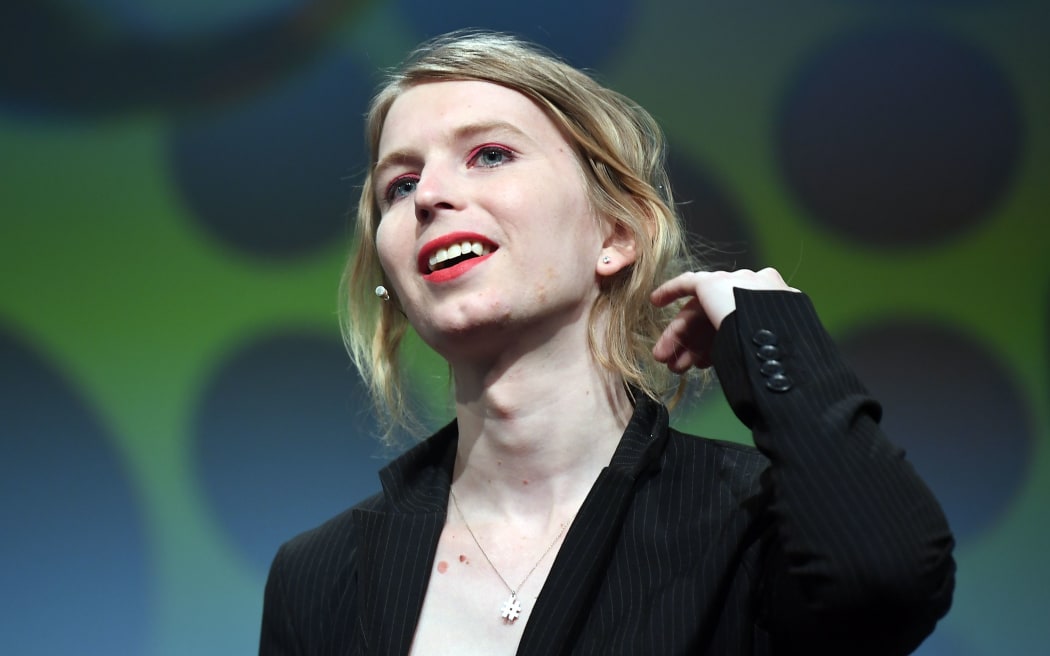 Chelsea Manning speaking at the internet conference re:publica in Berlin, May 2018.