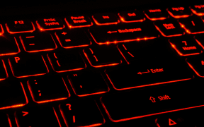 A keyboard with backlighting.