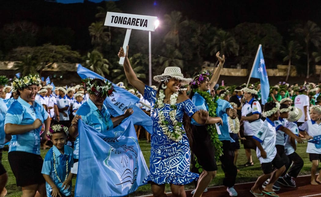 The Cook Islands celebrate the success of the event at the 2020 closing ceremony.