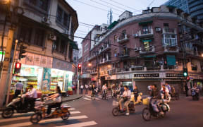The streets of Shanghai at night