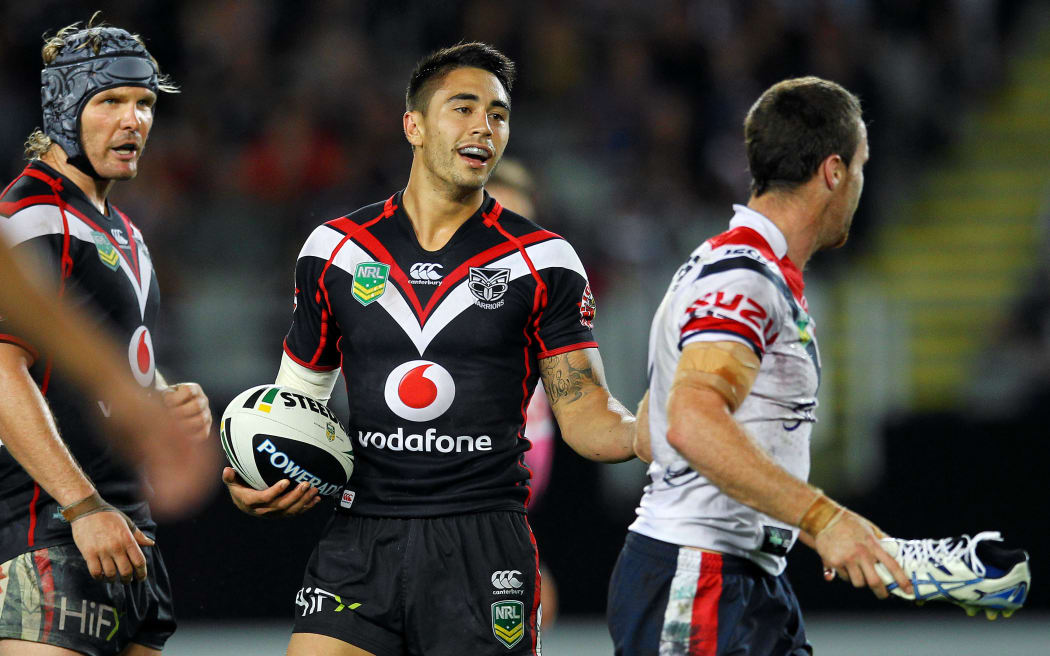 Warriors' Shaun Johnson against the Sydney Roosters at Eden Park in 2013.