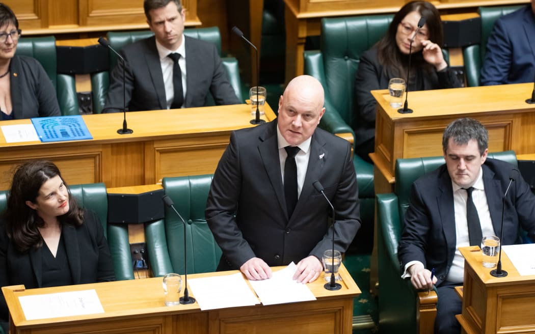 National Party leader Chris Luxon speaks during the response to the Governor-General's statement on the passing of Queen Elizabeth II, 13 September 2022.