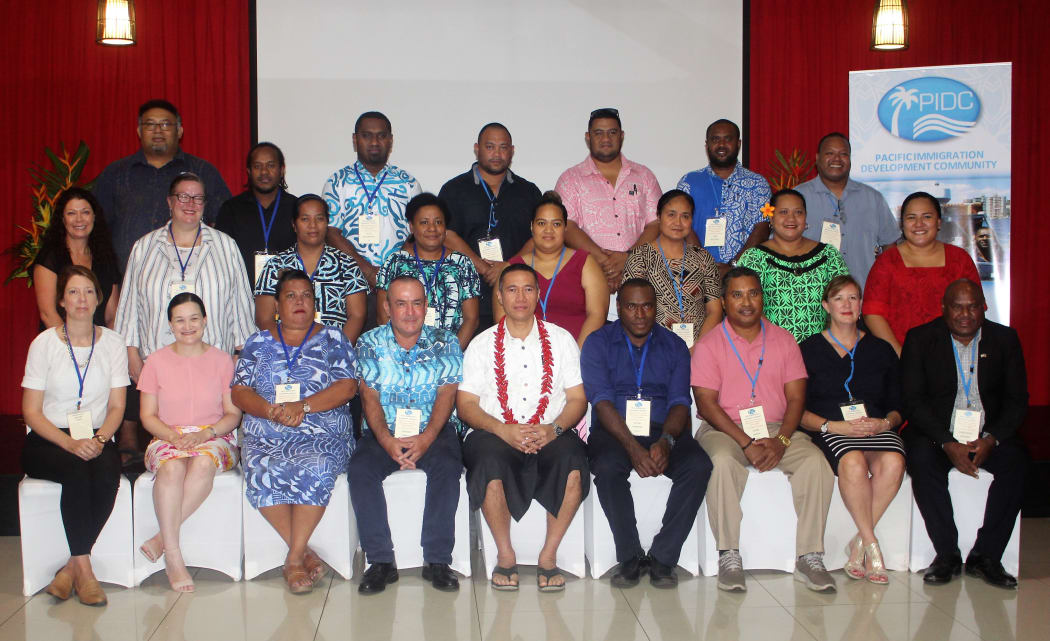 The delegates that were in Apia for a people smuggling/human trafficking transnational crime workshop.