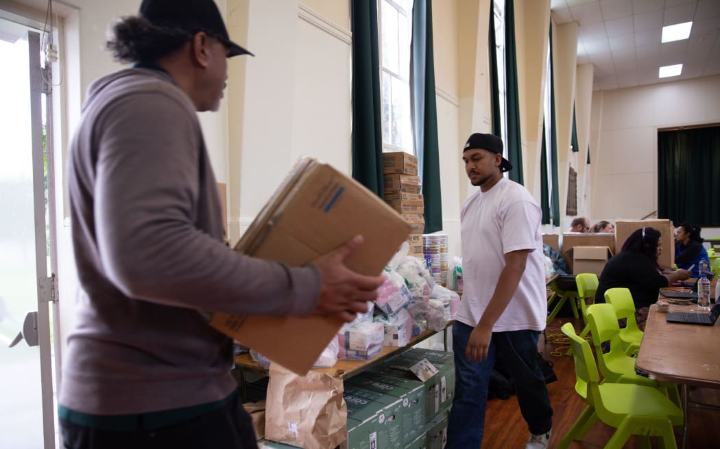 Māngere Memorial Hall has become an emergency centre, with supplies and support for those impacted by the Auckland floods on Friday, 27 January 2023.