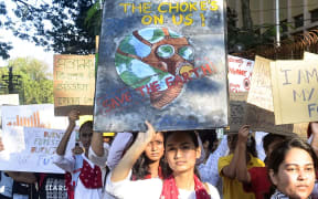 Students from various colleges and schools participated in the global climate strike, in Guwahati, Assam, India.