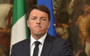 Italian Prime Minister Matteo Renzi gives a press conference focused on the shipwreck of migrants last night off the Libyan coast.