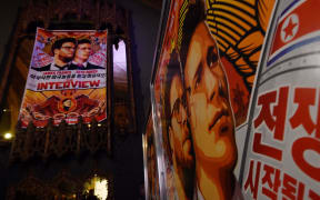 Publicity posters for the film, The Interview