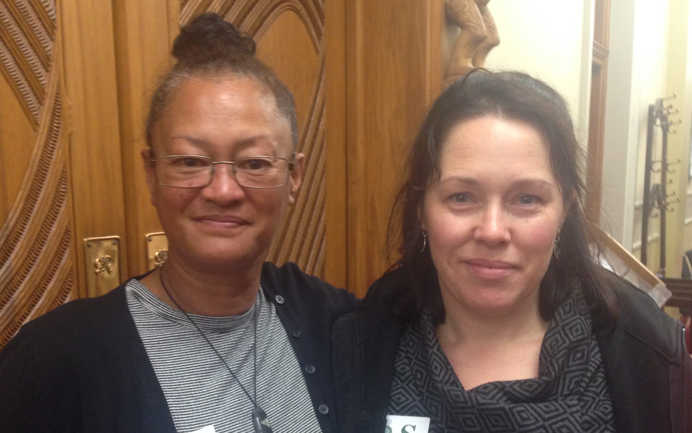 Marion Davey, right, and Audrey Tamanui-Nunn made submissions to the select committee.
