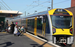 One of Auckland's 57 new electric trains at Henderson Station