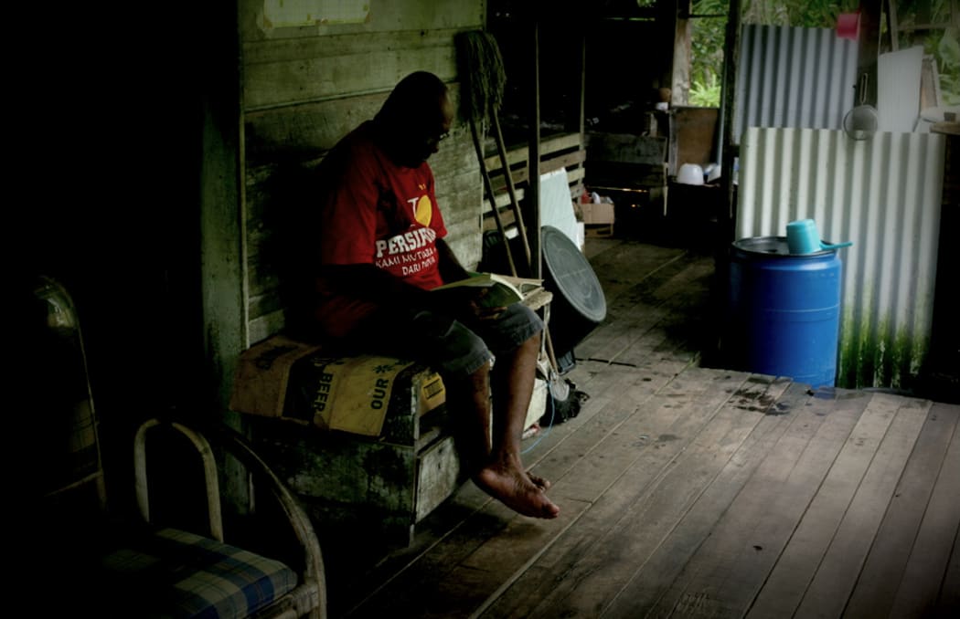 Sonny Saba at his home in the border town of Vanimo, Papua New Guinea.