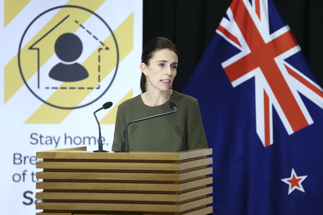 WELLINGTON, NEW ZEALAND - APRIL 07: Prime Minister Jacinda Ardern speaks to media during a press conference at Parliament on April 07, 2020 in Wellington, New Zealand.