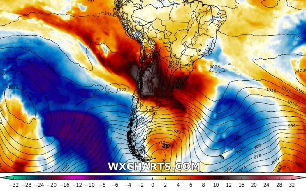 Midwinter temperatures above 35 degrees Celsius in South America leave