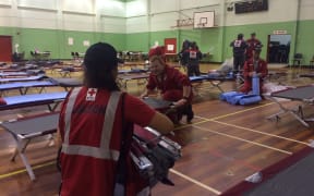 About 70 beds are being set up in the Whakatāne Memorial Hall for Cyclone Cook evacuees.