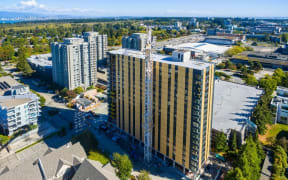 Brock Commons,the world’s tallest timber building, standing at 53-metres tall.
