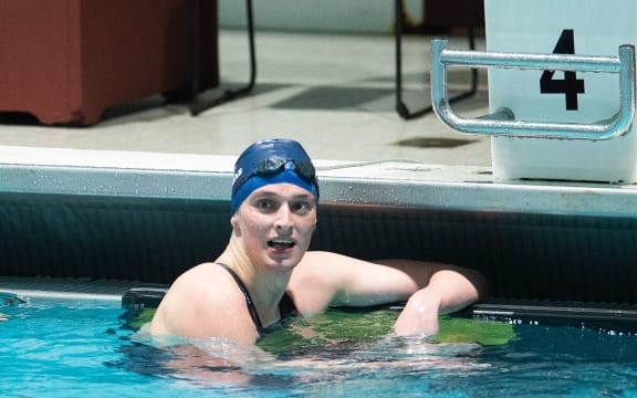 La nadadora transgénero Lia Thomas de la Universidad de Pensilvania.  2022.