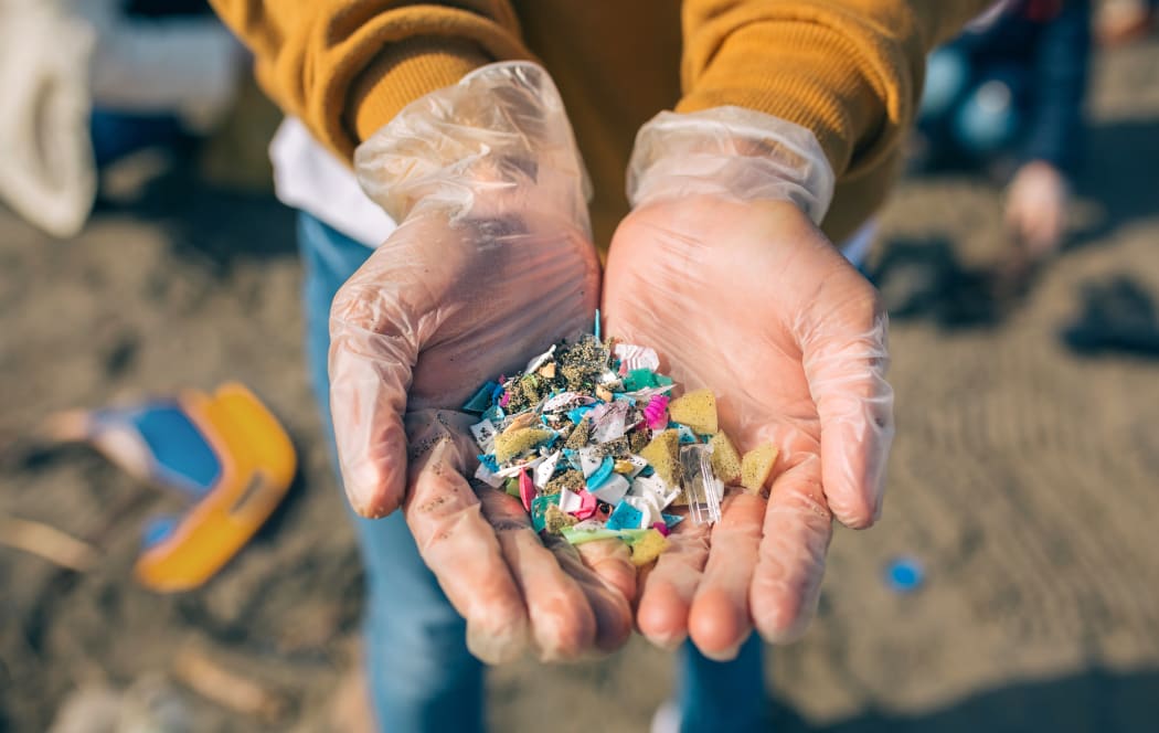 Microplastics on the beach.