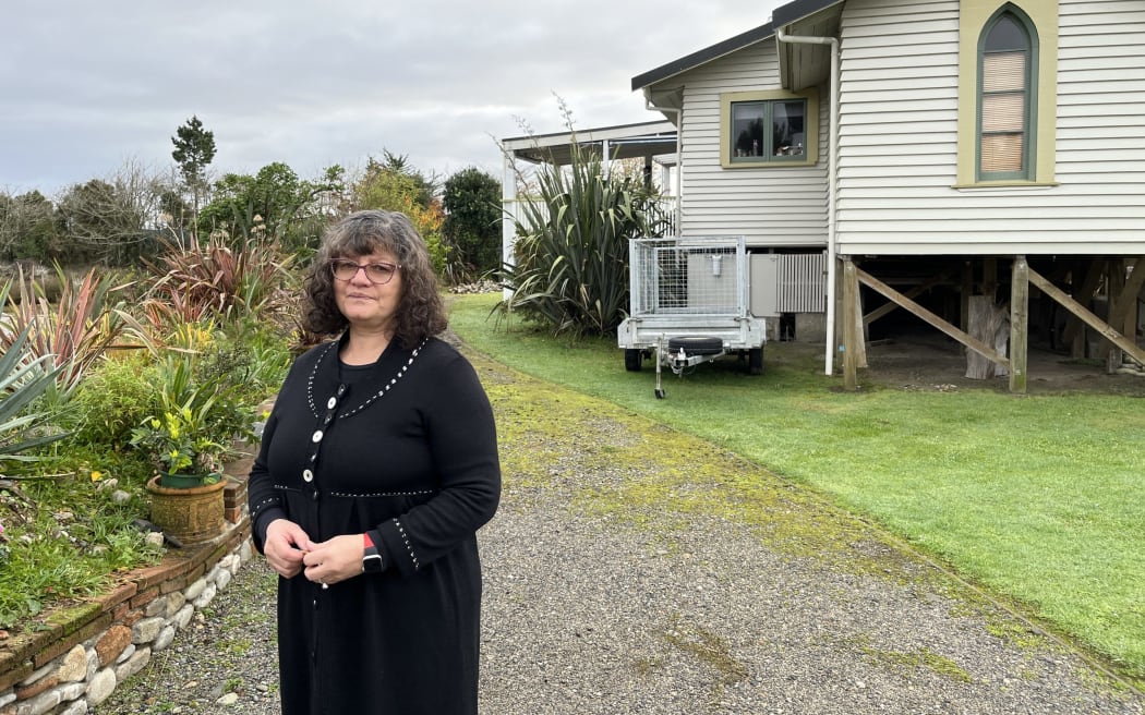 Snodgrass Road resident Ruth Vaega is still waiting for an answer on the future of her property, on the northern fringe of Westport. The Snodgrass Road area has been excluded from the Westport resilience scheme despite being flooded multiple times including in 2018, 2021 and 2022.