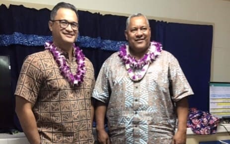 The newly elected governor and lieutenant governor of American Samoa Lemanu Palepoi Sialega Mauga (Right) and Talauega Eleasalo Ale. 4 November 2020