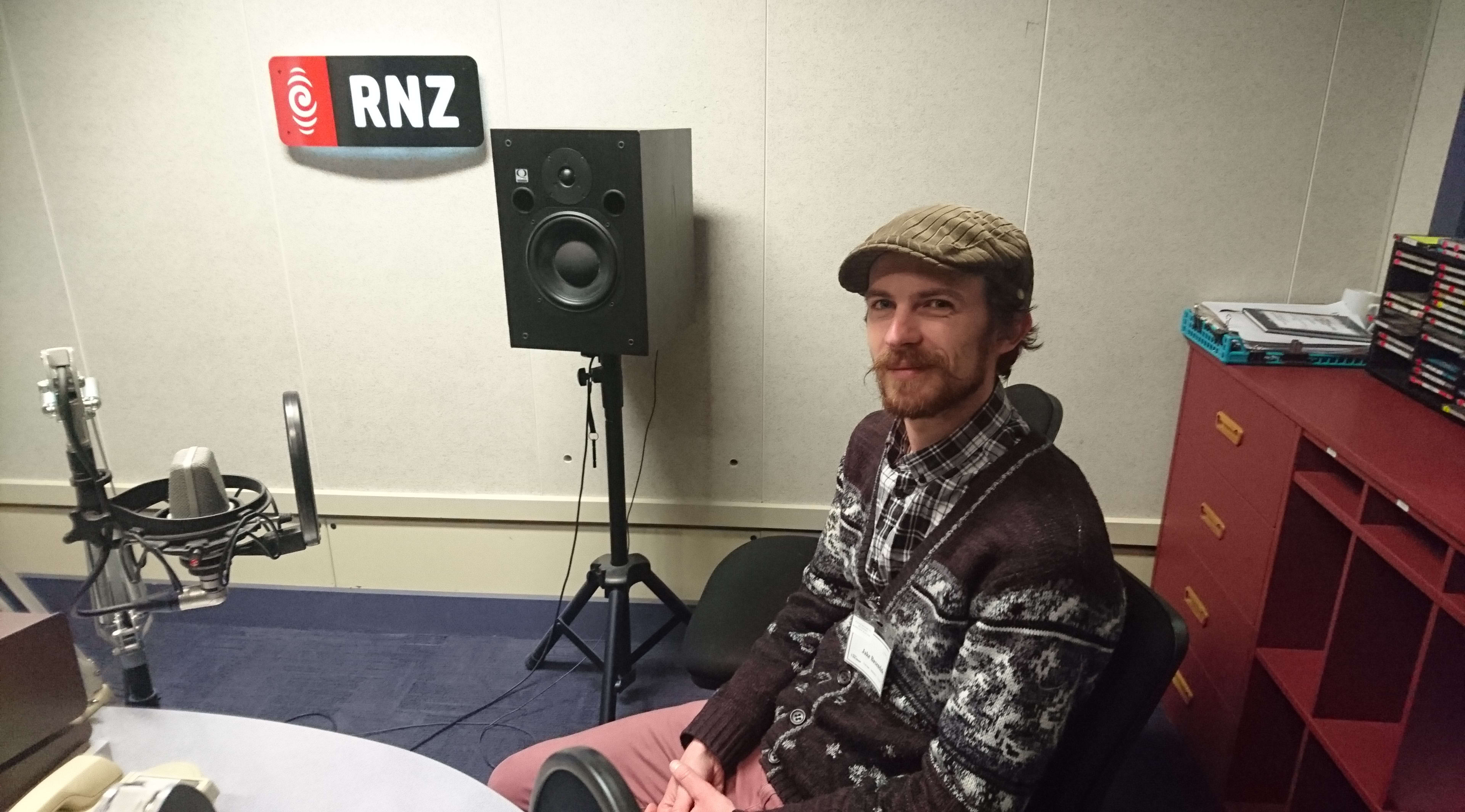 Jake Baxendale in the RNZ Concert Studio.