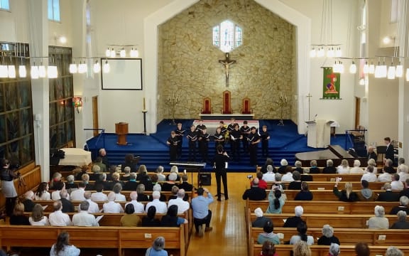 Members of the Christchurch Boys' Choir in concert