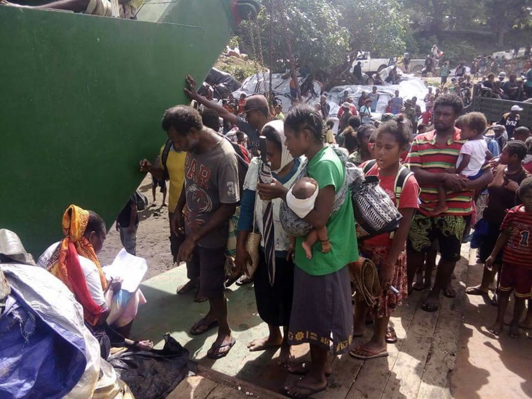 People beinPeople being evacuated from Ambae.