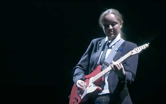 Mia Frazer performing at St Andrew's College, Christchurch