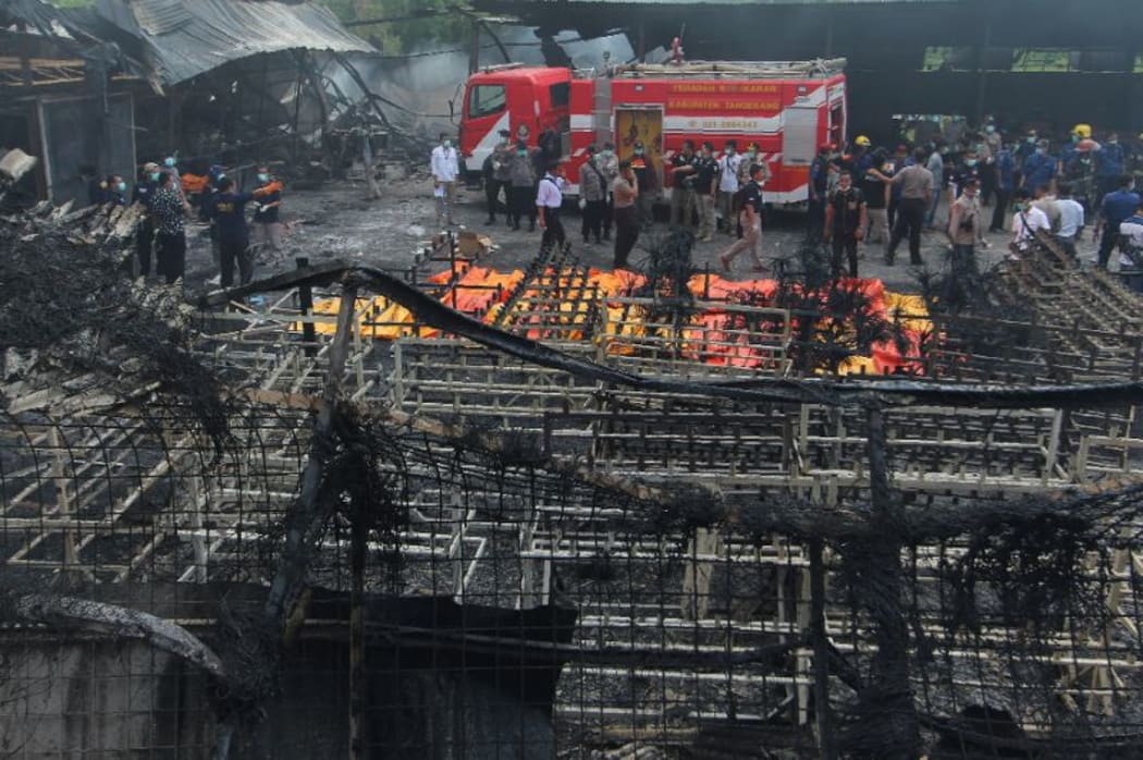 The scene of the explosion, which claimed dozens of lives.