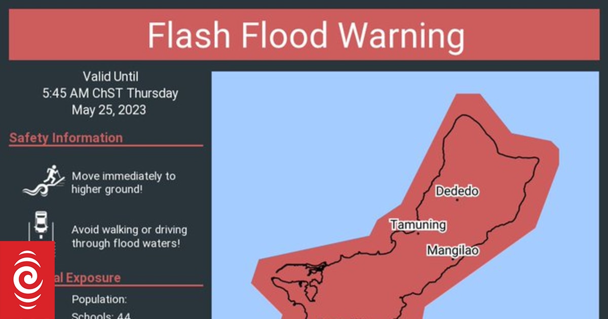 Landslides, flash flooding warnings as typhoon passes over Guam | RNZ News