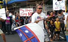 Protesters in Whangarei.