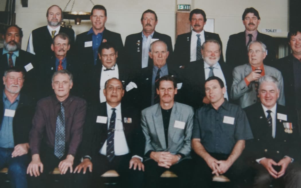 Crew from aboard Otago caught up for a reunion in 2003.