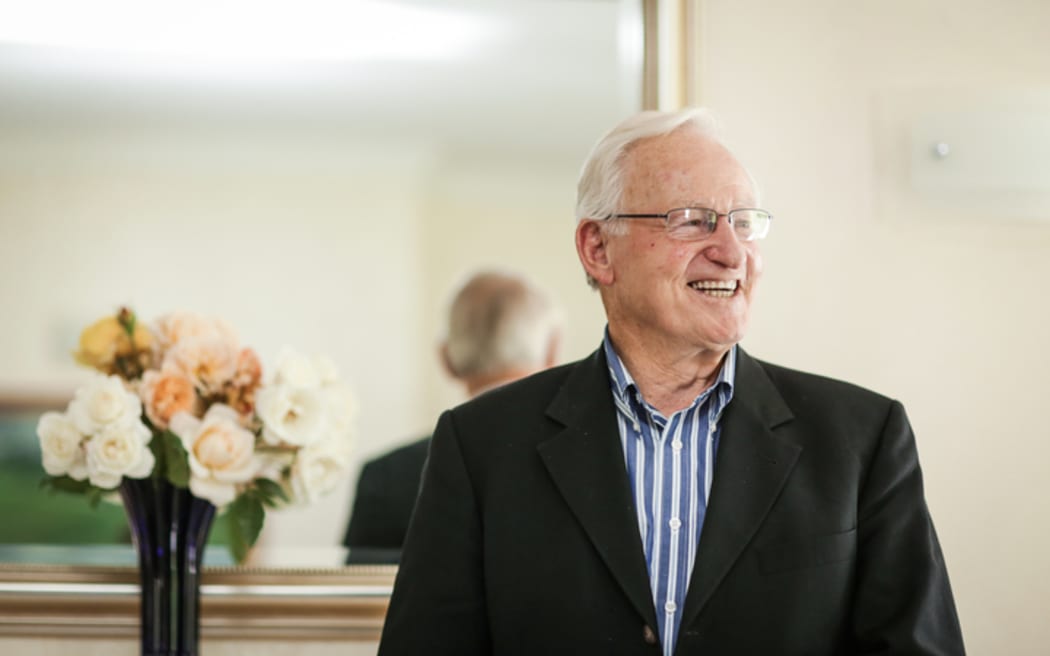A portrait of Jim Bolger at his home in Waikanae in 2016