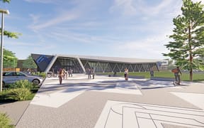 The entry boulevard to Gisborne’s new Kiwa Pools expected to open in March 2023.