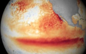 An image showing the 2015 El Niño with rising temperatures in the Pacific.