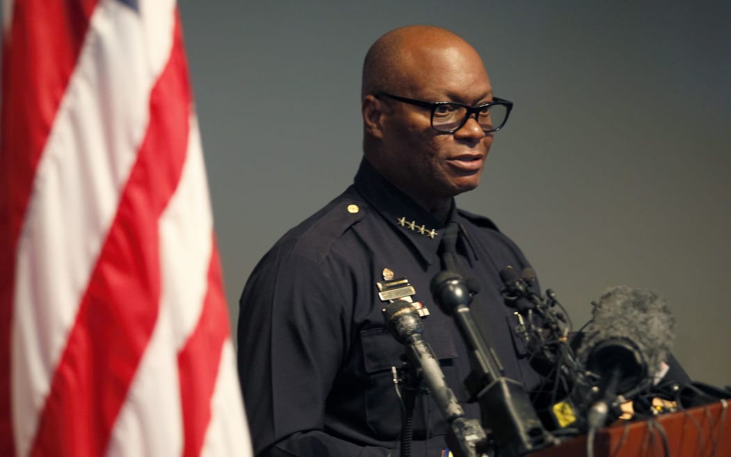 Dallas Police Chief David Brown updates the media at the Jack Evans Police Headquarters building on July 11, 2016 in Dallas, Texas.