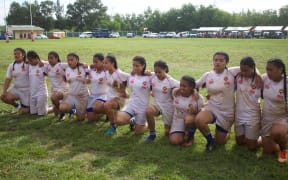 Tonga girls play rugby