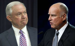 Attorney General Jeff Sessions (left) and California governor Jerry Brown.