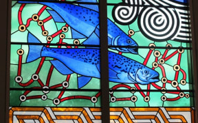 Stained glass designed by Nigel Brown