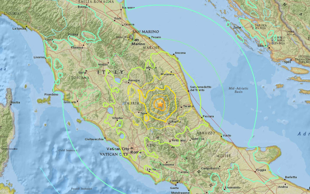 The quake hit southeast of the city of Perugia.