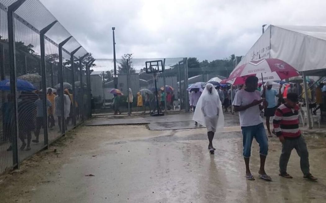 An image from the 91st day of protest inside the Manus Island detention centre 30/10/17.