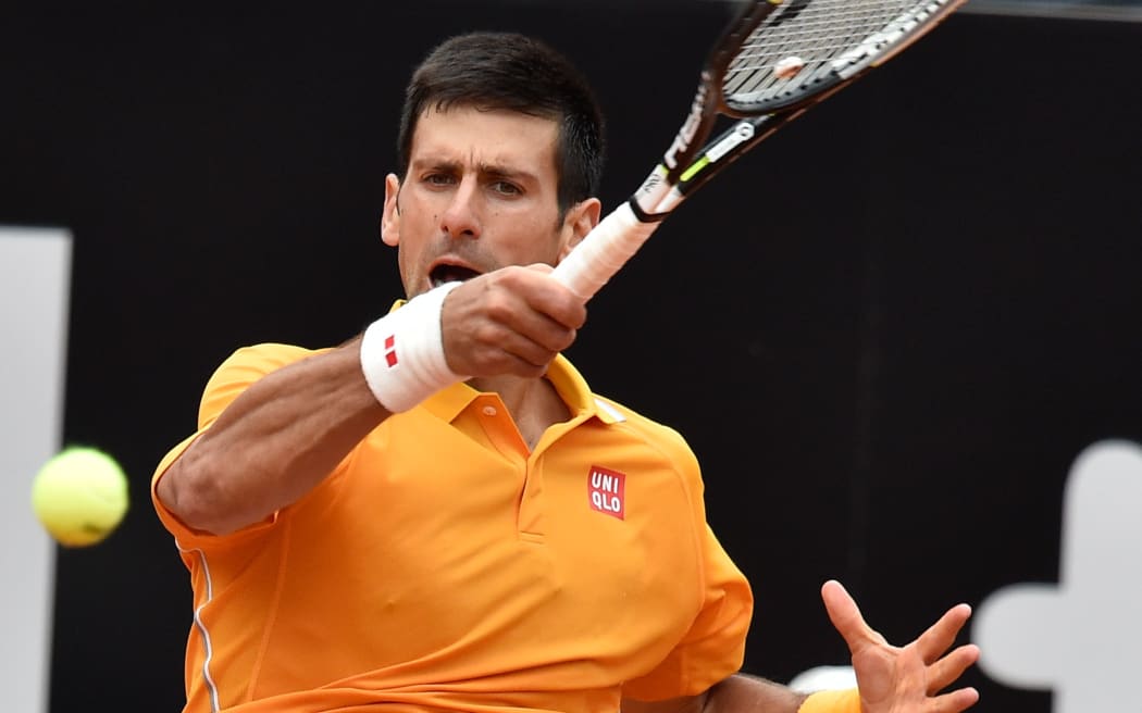 Novak Djokovic in the Rome semi-final, 2015.