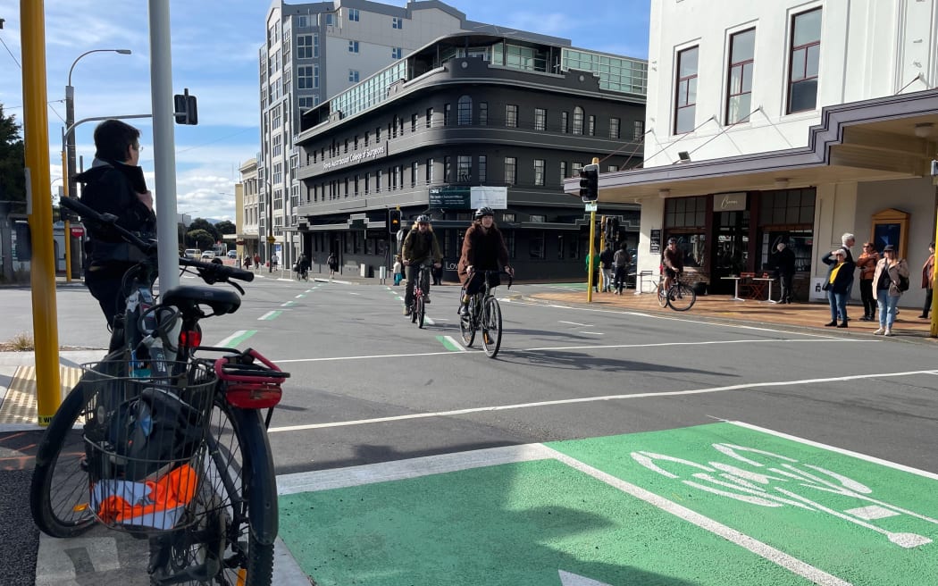 A new two way cycle lane connecting Wellington's Basin Reserve to Waitangi Park.