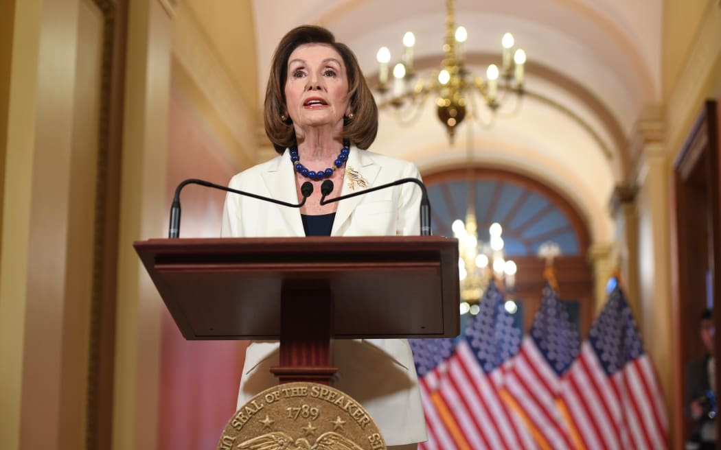 U.S. House Speaker Nancy Pelosi speaks about the impeachment inquiry of U.S. President Donald Trump at the U.S. Capitol in Washington, DC on December 5, 2019.