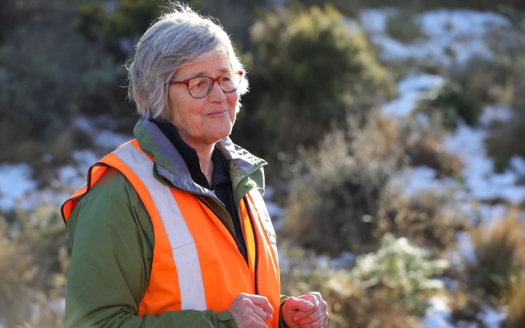 Minister of Conservation visiting workers removing wilding pines in Craigie Burn