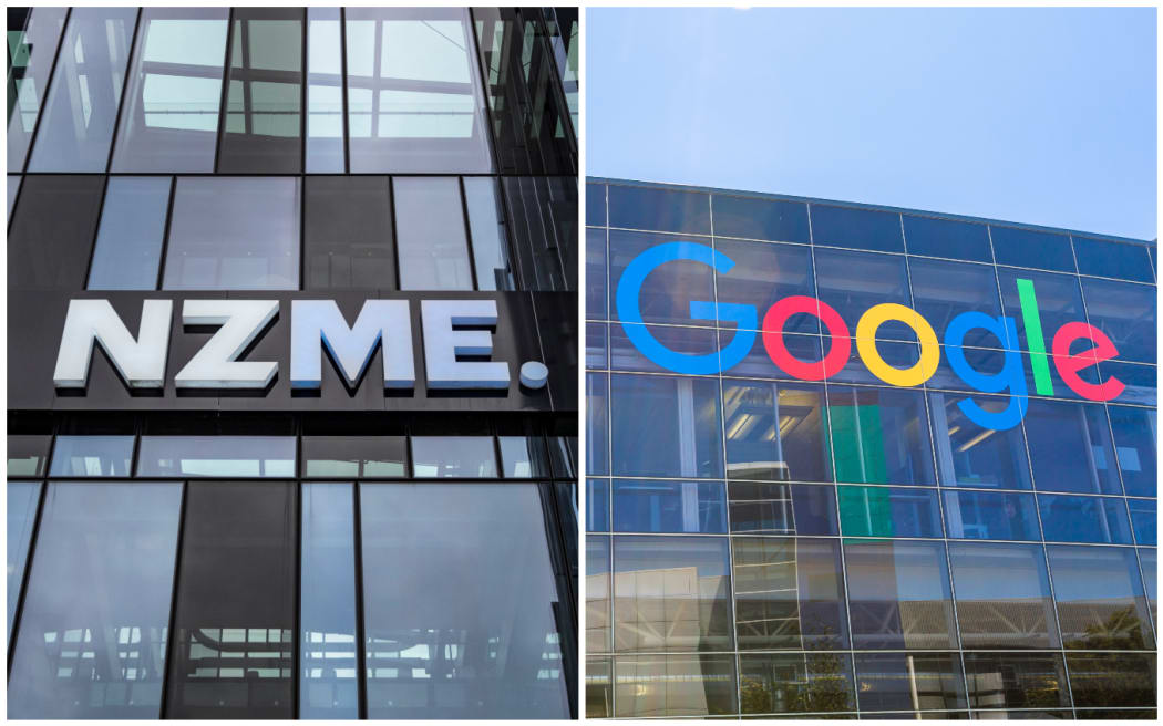 A composite image of the NZME and Google desktop panels.