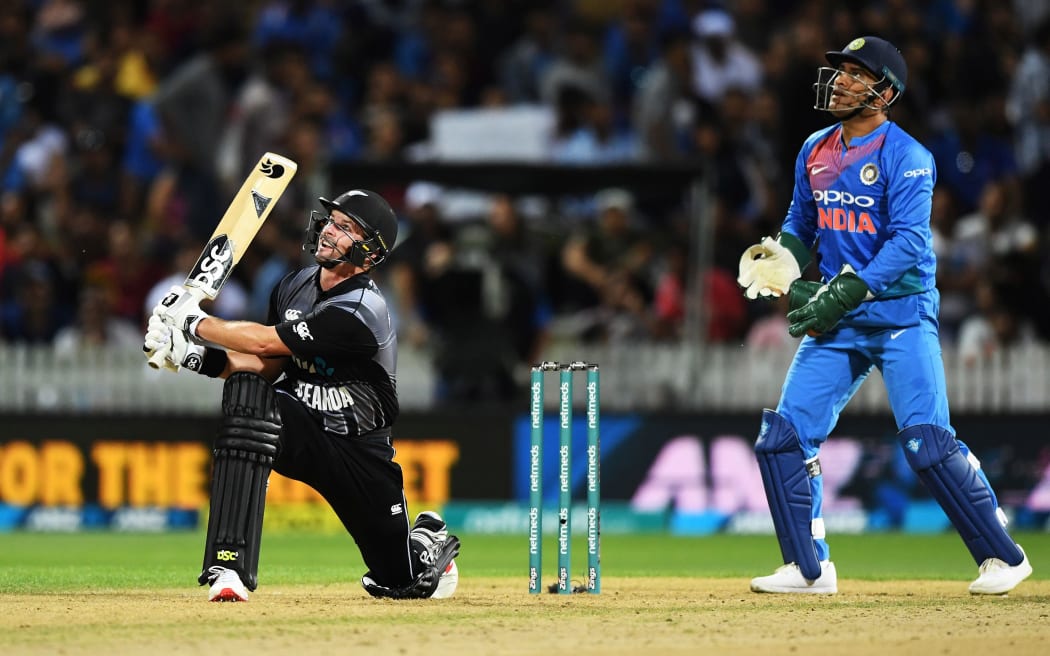 Colin Munro.
New Zealand Black Caps v India. Twenty20 International cricket. 3rd T20. Seddon Park, Hamilton, New Zealand. Sunday 10 February 2019 © Copyright photo: Andrew Cornaga / www.photosport.nz