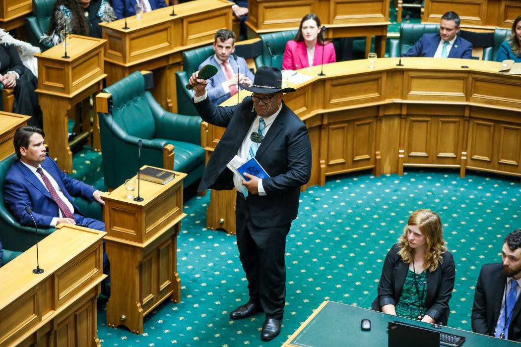 Maori Party MP Rawiri Waititi is sworn in at Parliament