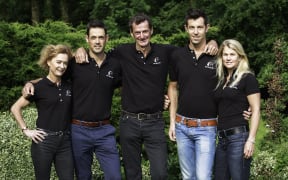 2016 Rio Olympic Games New Zealand Equestrian Team, Julie Brougham, Jonathan Paget, Sir Mark Todd, Clarke Johnstone, Jonelle Price.
