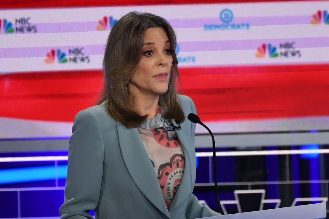 Democratic presidential hopeful US author Marianne Williamson speaks during the second Democratic primary debate of the 2020 presidential campaign.