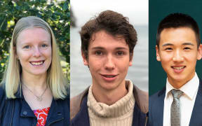 Young councillors Sophie Handford, Rohan O'Neill-Stevenson and Fisher Wang.