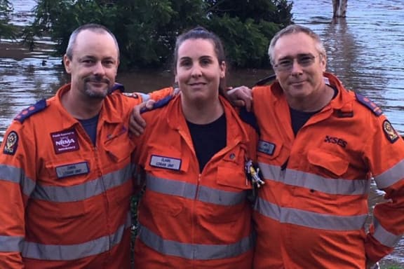 Rescuers Chris Holloway, Claire Browning and Jim Ferguson.
